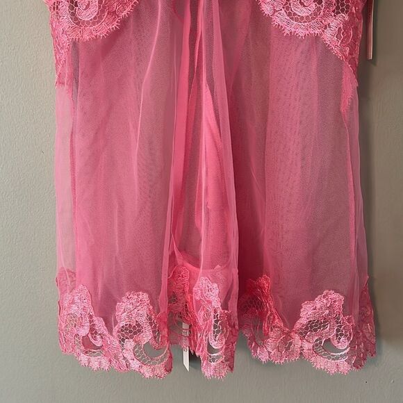 New! Victoria's Secret Very Sexy Sheer Boho Floral Embroidery Babydoll size L - Picture 5 of 13